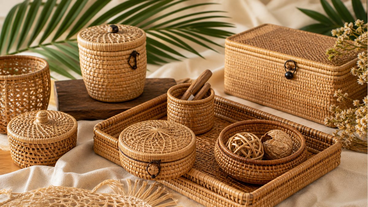 Woven Rattan Gift Set